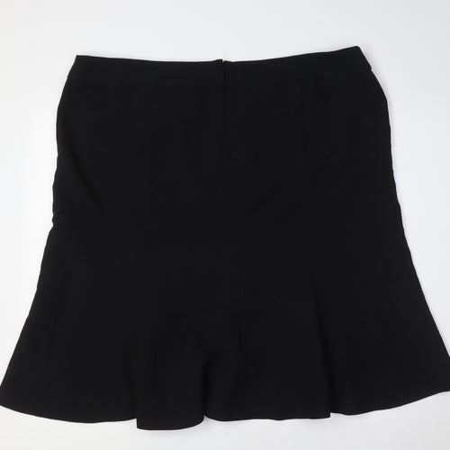 essence Womens Black Polyester A-Line Skirt Size 22 Zip