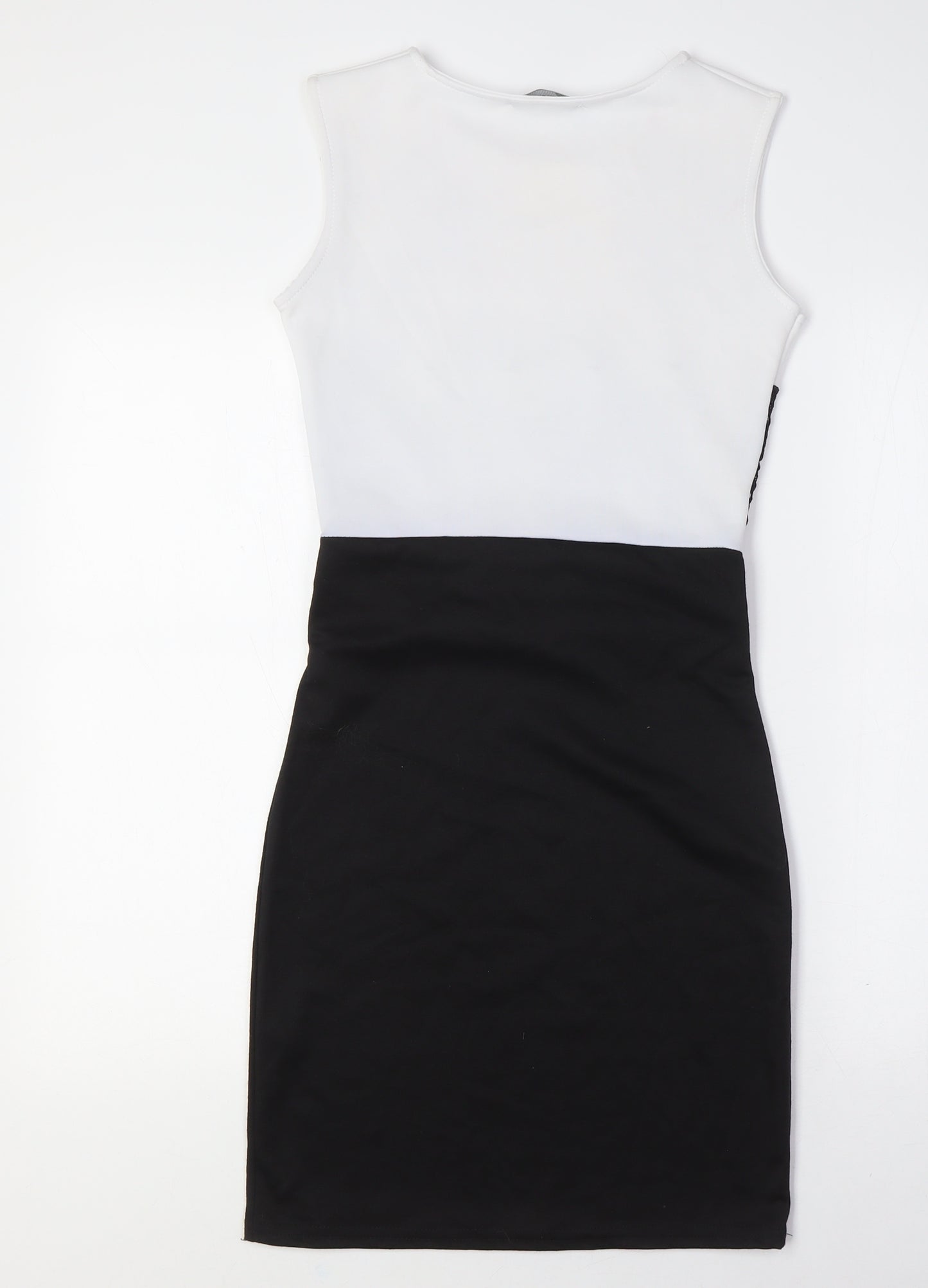Glamour Babe Womens Black Polyester Pencil Dress Size 8 Round Neck - Lace Waist