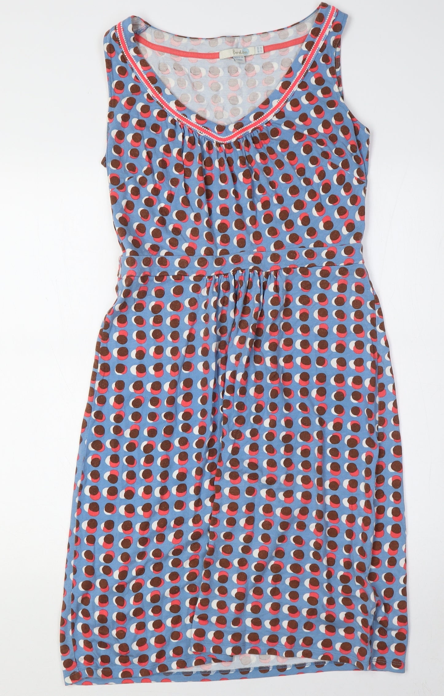 Boden Womens Multicoloured Polka Dot Modal A-Line Size 10 V-Neck