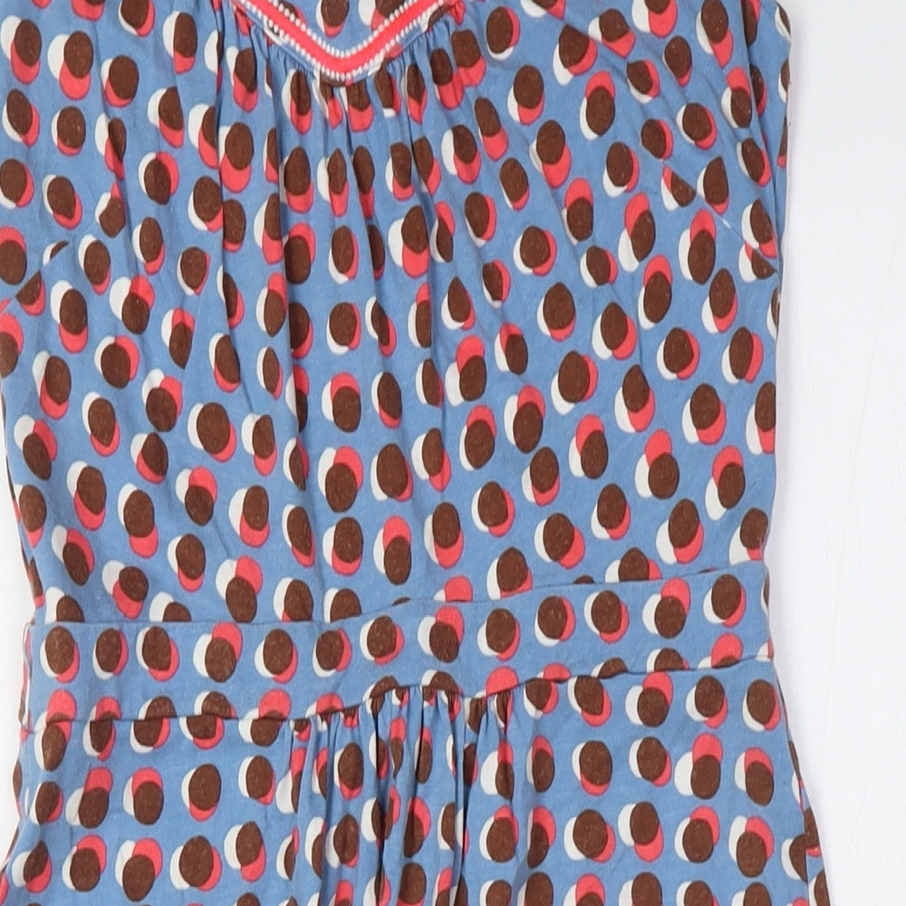 Boden Womens Multicoloured Polka Dot Modal A-Line Size 10 V-Neck