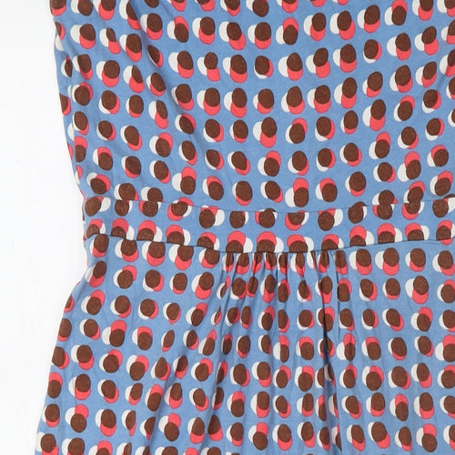 Boden Womens Multicoloured Polka Dot Modal A-Line Size 10 V-Neck