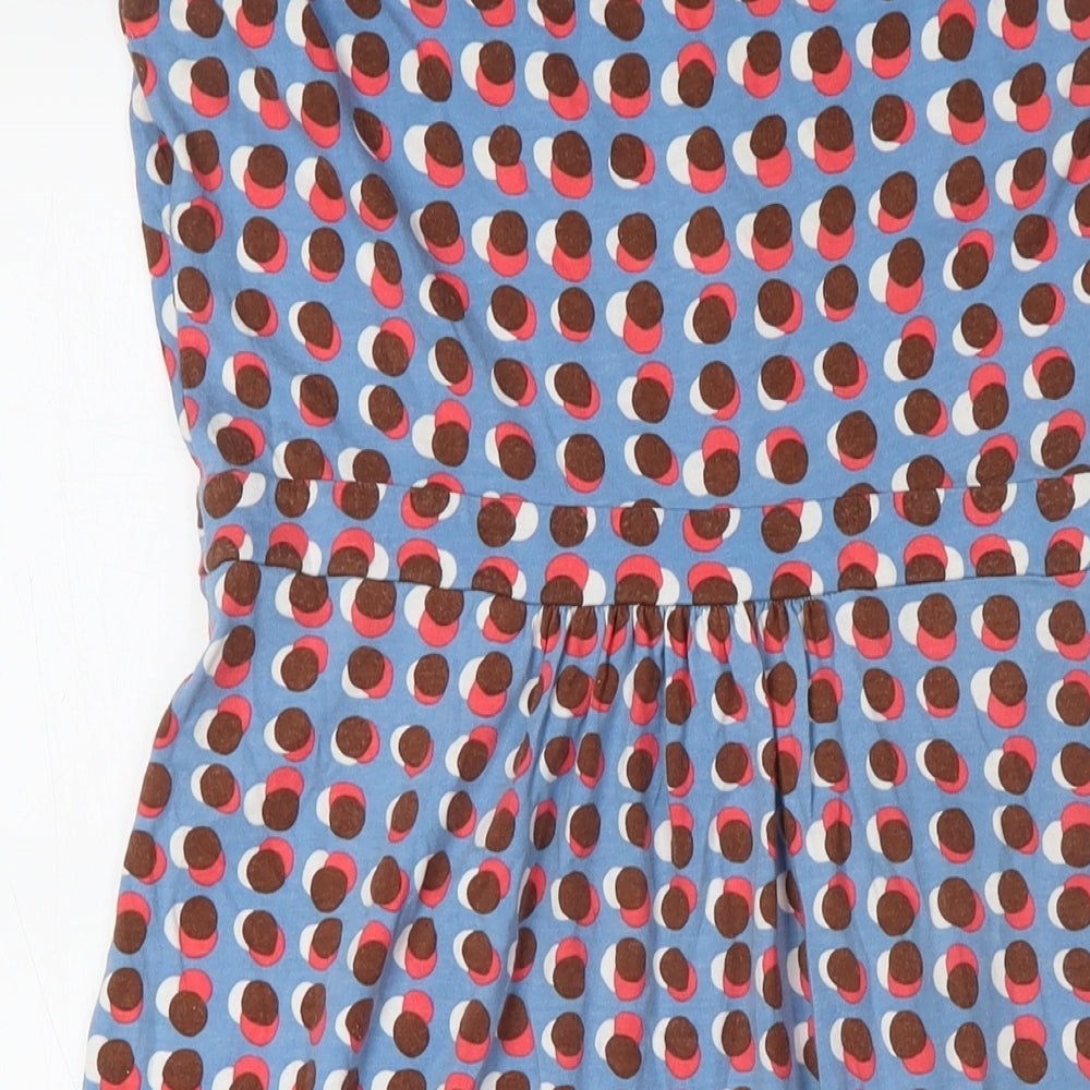 Boden Womens Multicoloured Polka Dot Modal A-Line Size 10 V-Neck