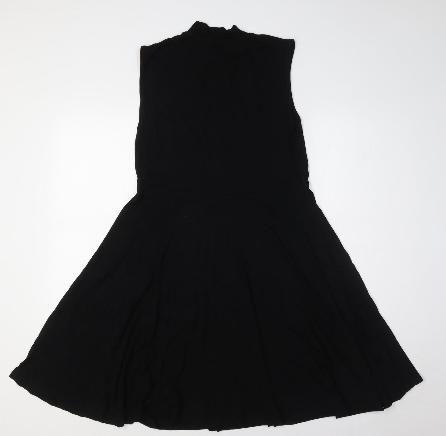 Warehouse Womens Black Viscose A-Line Size M Mock Neck