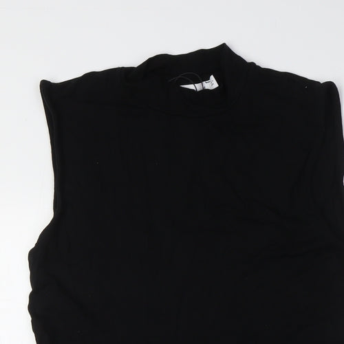 Warehouse Womens Black Viscose A-Line Size M Mock Neck