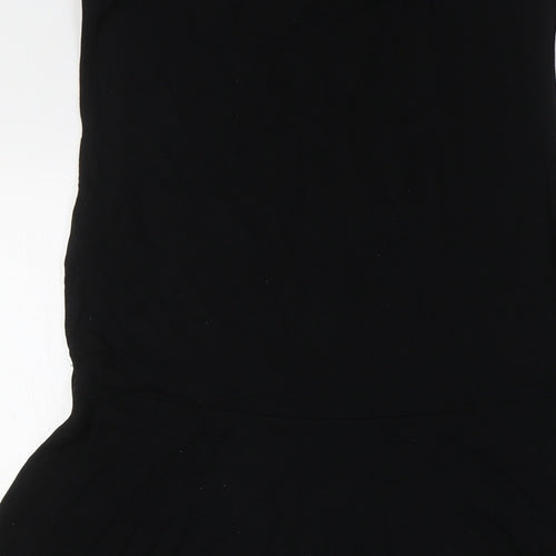 Warehouse Womens Black Viscose A-Line Size M Mock Neck