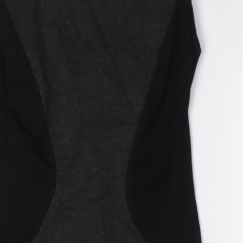 Jacob Womens Black Rayon Bodycon Size S Boat Neck Zip