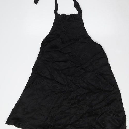 Zara Womens Black Viscose A-Line Size M Halter Button