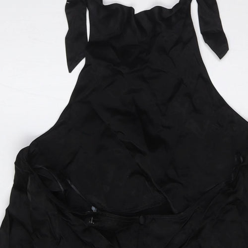 Zara Womens Black Viscose A-Line Size M Halter Button