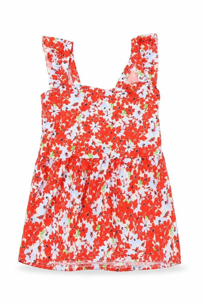 Front view of Dorothy Perkins women’s multicoloured floral polyester basic button-up, size UK 6, square neck - peplum