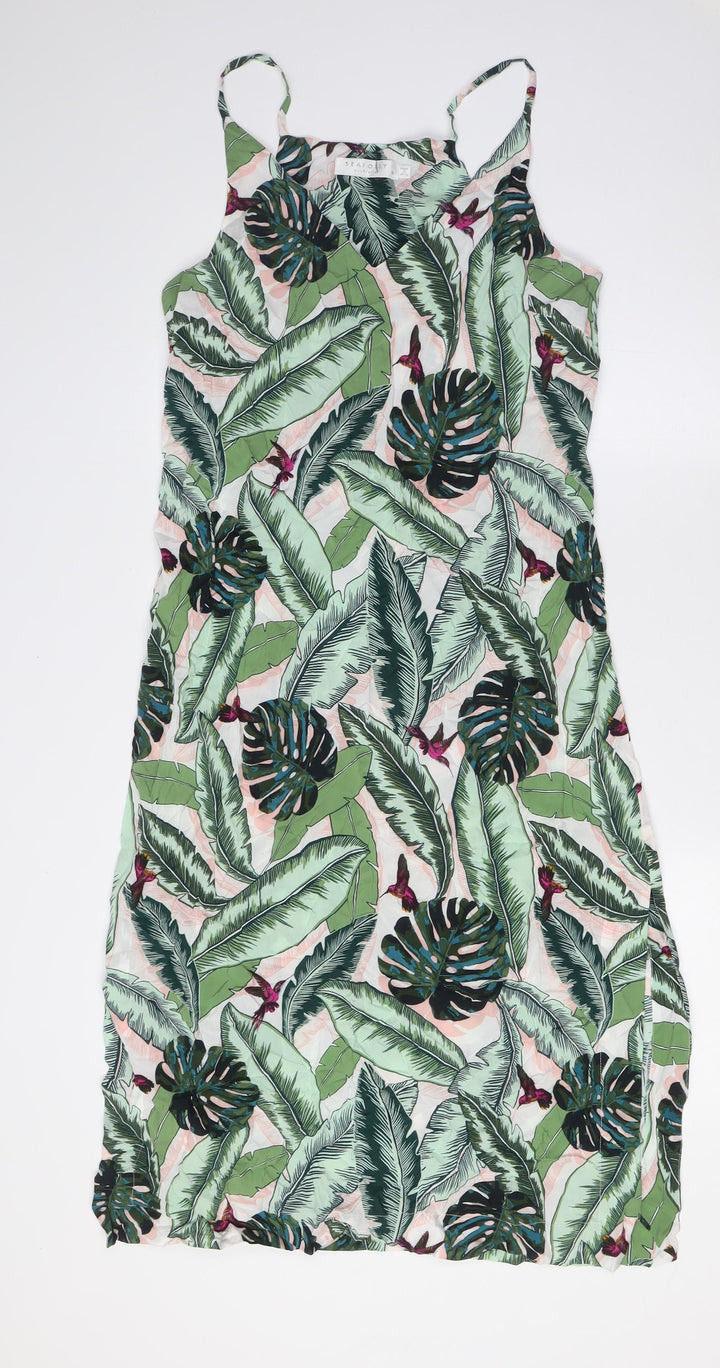 Seafolly Womens Multicoloured Viscose A-Line Size S Square Neck - Leaves