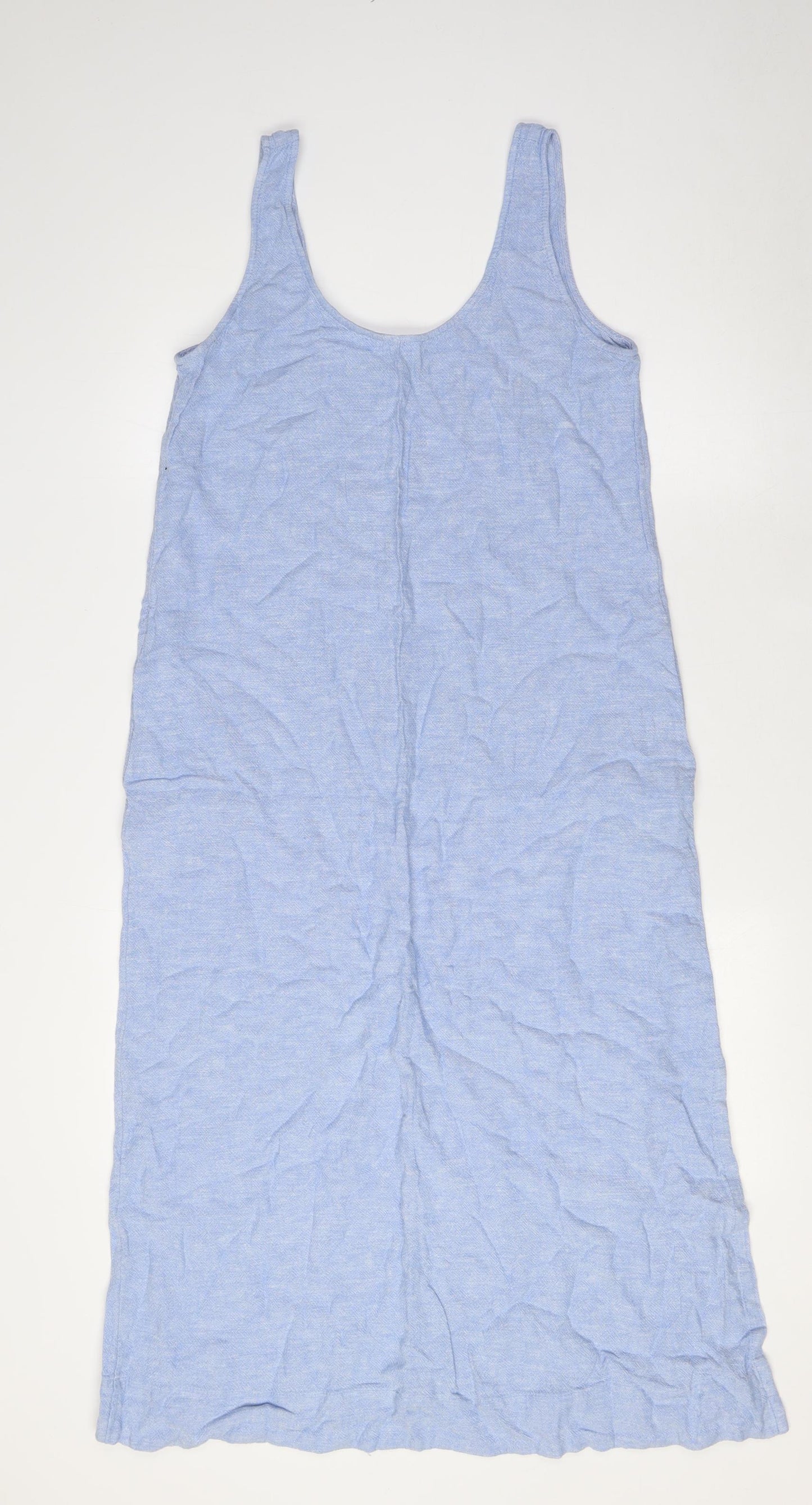 Marks and Spencer Womens Blue Flax A-Line Size 8 Scoop Neck