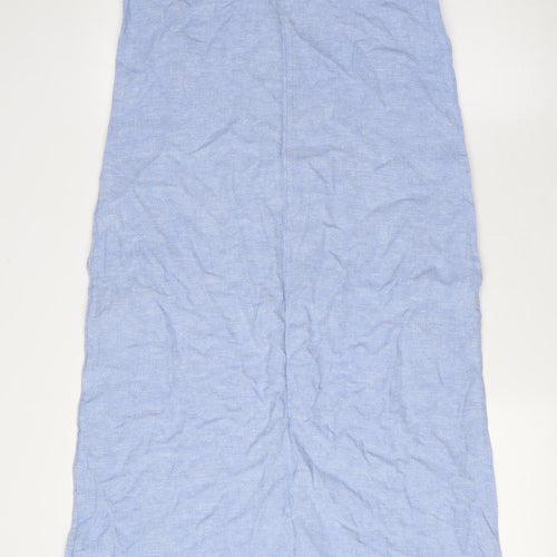Marks and Spencer Womens Blue Flax A-Line Size 8 Scoop Neck