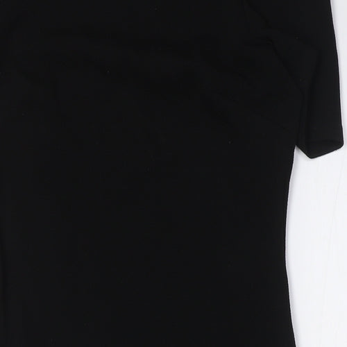 Dorothy Perkins Womens Black Polyester Pencil Dress Size 8 Boat Neck Zip