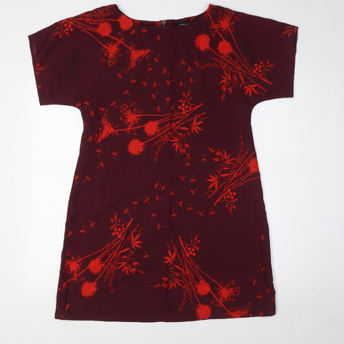 Dorothy Perkins Womens Purple Polyester A-Line Size 10 Boat Neck Zip - Dandelion