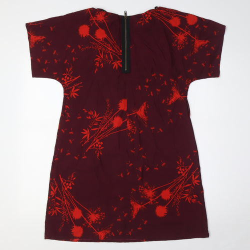 Dorothy Perkins Womens Purple Polyester A-Line Size 10 Boat Neck Zip - Dandelion
