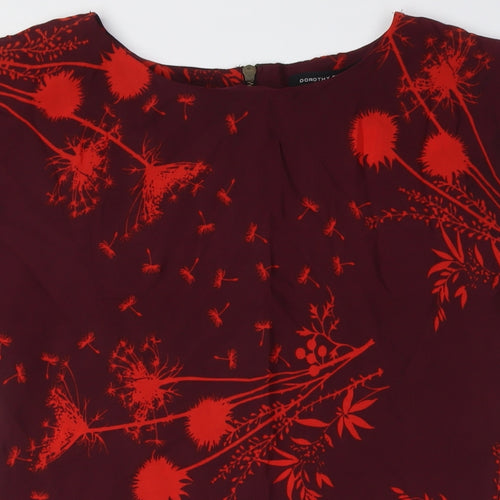 Dorothy Perkins Womens Purple Polyester A-Line Size 10 Boat Neck Zip - Dandelion