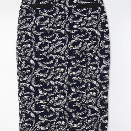 ASOS Womens Blue Polyester Straight & Pencil Skirt Size 6 Zip
