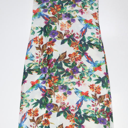 John Lewis Womens Multicoloured Floral Polyester A-Line Size 8 Scoop Neck - Racer Back