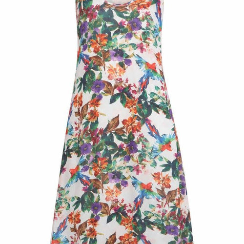 John Lewis Womens Multicoloured Floral Polyester A-Line Size 8 Scoop Neck - Racer Back