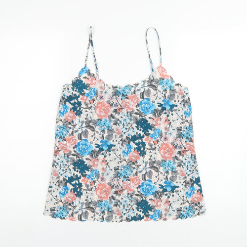 Oasis Womens Multicoloured Floral Polyester Camisole T-Shirt Size 10 V-Neck