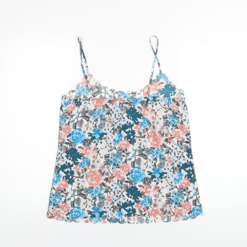 Oasis Womens Multicoloured Floral Polyester Camisole T-Shirt Size 10 V-Neck