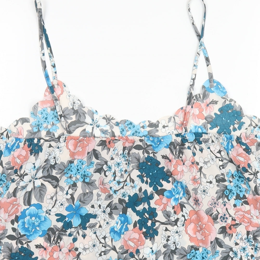 Oasis Womens Multicoloured Floral Polyester Camisole T-Shirt Size 10 V-Neck