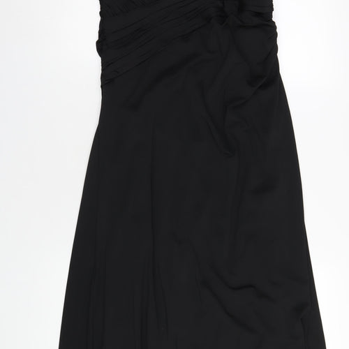 Quiz Womens Black Polyester Maxi Size 16 One Shoulder Zip