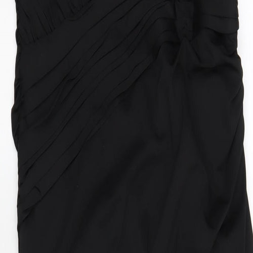 Quiz Womens Black Polyester Maxi Size 16 One Shoulder Zip