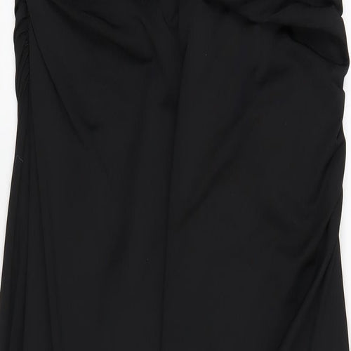 Quiz Womens Black Polyester Maxi Size 16 One Shoulder Zip