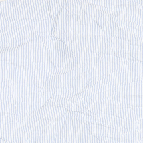 essence Womens Blue Striped Cotton Basic Button-Up Size 30 Collared