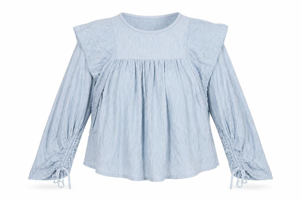 Front view of River Island women’s blue polyester basic t-shirt, size UK 12, round neck