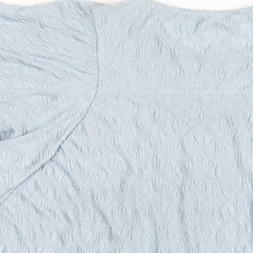 River Island Womens Blue Polyester Basic T-Shirt Size 12 Round Neck
