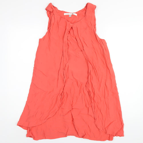 Max Studio Womens Orange Viscose Tank Dress Size L Scoop Neck Pullover