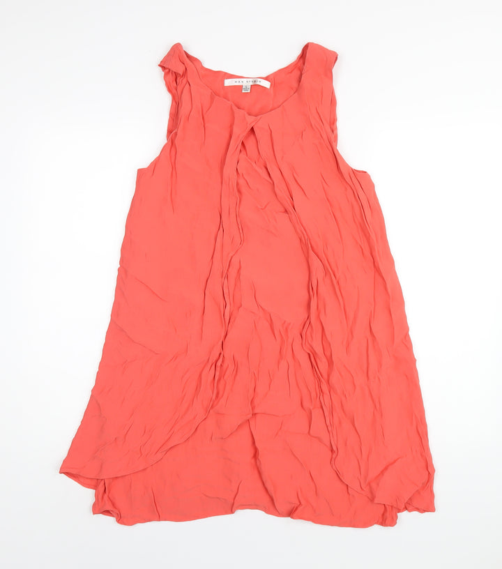 Max Studio Womens Orange Viscose Tank Dress Size L Scoop Neck Pullover