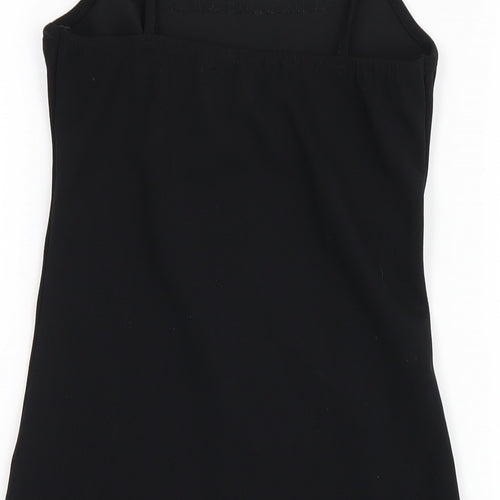 PRETTYLITTLETHING Womens Black Polyester Bodycon Size 10 Square Neck Pullover