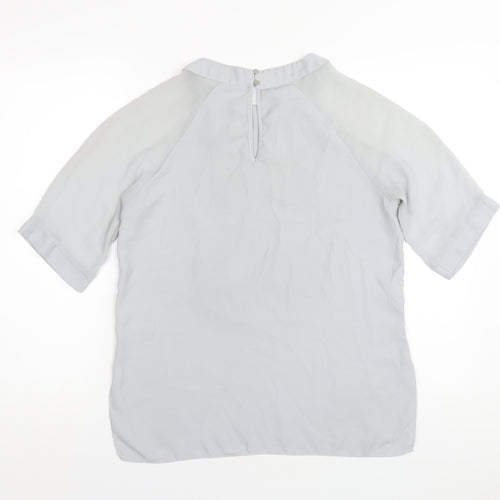 River Island Womens Grey Polyester Basic T-Shirt Size 10 Round Neck