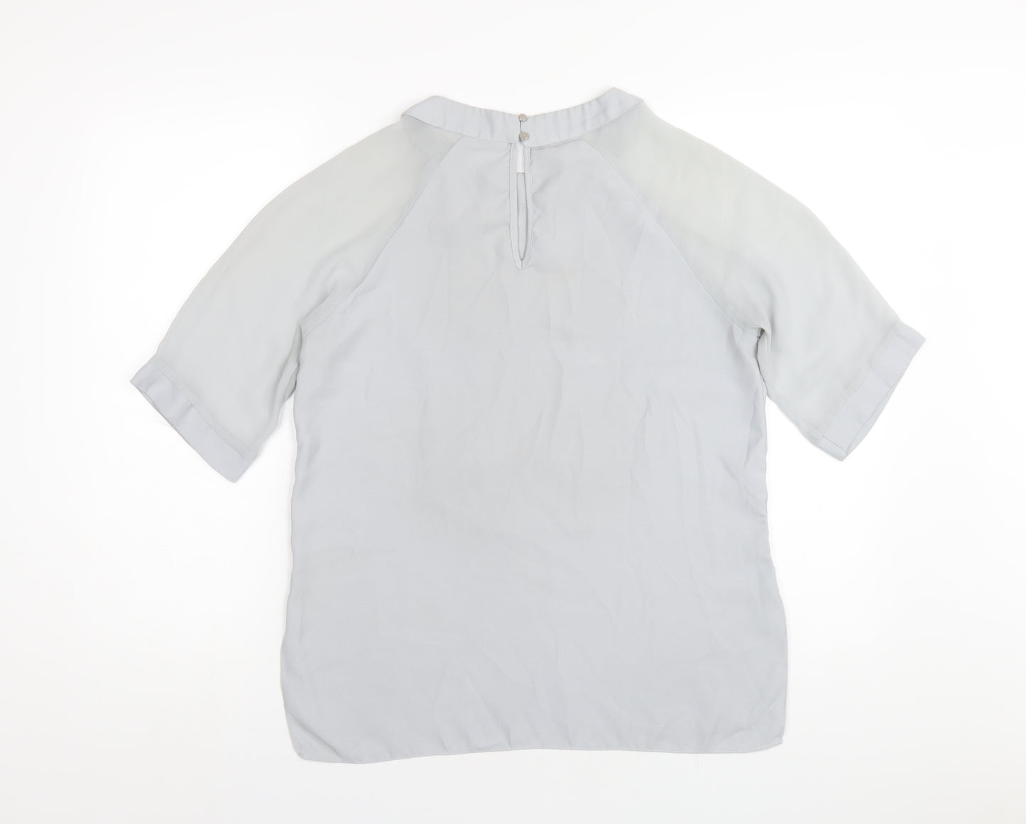 River Island Womens Grey Polyester Basic T-Shirt Size 10 Round Neck