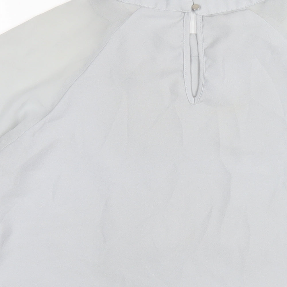 River Island Womens Grey Polyester Basic T-Shirt Size 10 Round Neck