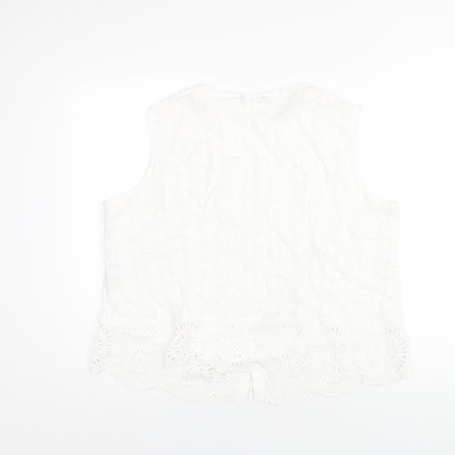 Roman Womens White Cotton Basic T-Shirt Size 16 V-Neck