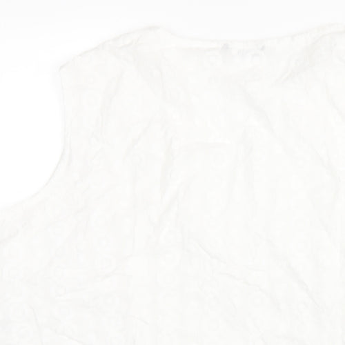Roman Womens White Cotton Basic T-Shirt Size 16 V-Neck