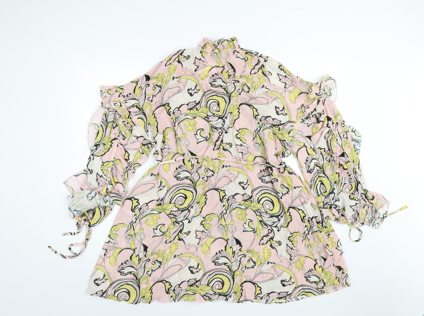 Ted Baker Womens Pink Geometric Viscose A-Line Size 8 V-Neck Pullover