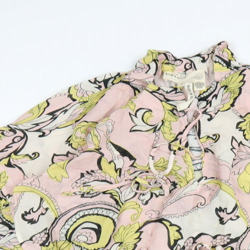 Ted Baker Womens Pink Geometric Viscose A-Line Size 8 V-Neck Pullover
