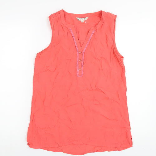M&Co Womens Pink Viscose Basic Tank Size 12 V-Neck