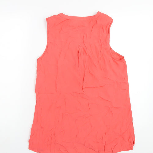 M&Co Womens Pink Viscose Basic Tank Size 12 V-Neck