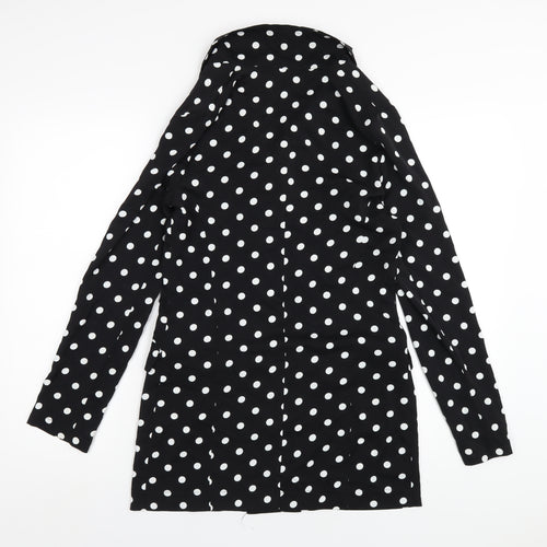 I SAW IT FIRST Womens Black Polka Dot Polyester Jacket Dress Size 6 Collared Button