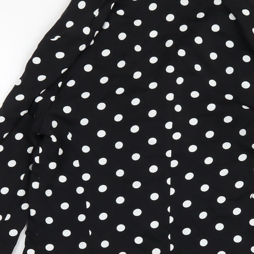 I SAW IT FIRST Womens Black Polka Dot Polyester Jacket Dress Size 6 Collared Button