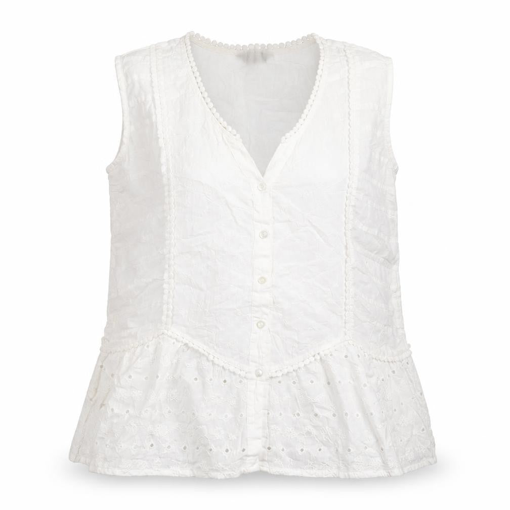 Front view of Roman women’s white cotton basic t-shirt, size UK 12, v-neck