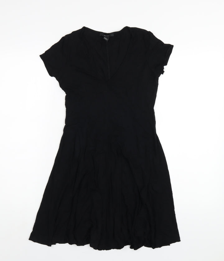 FOREVER 21 Womens Black Viscose A-Line Size S V-Neck Pullover