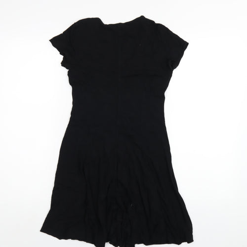 FOREVER 21 Womens Black Viscose A-Line Size S V-Neck Pullover