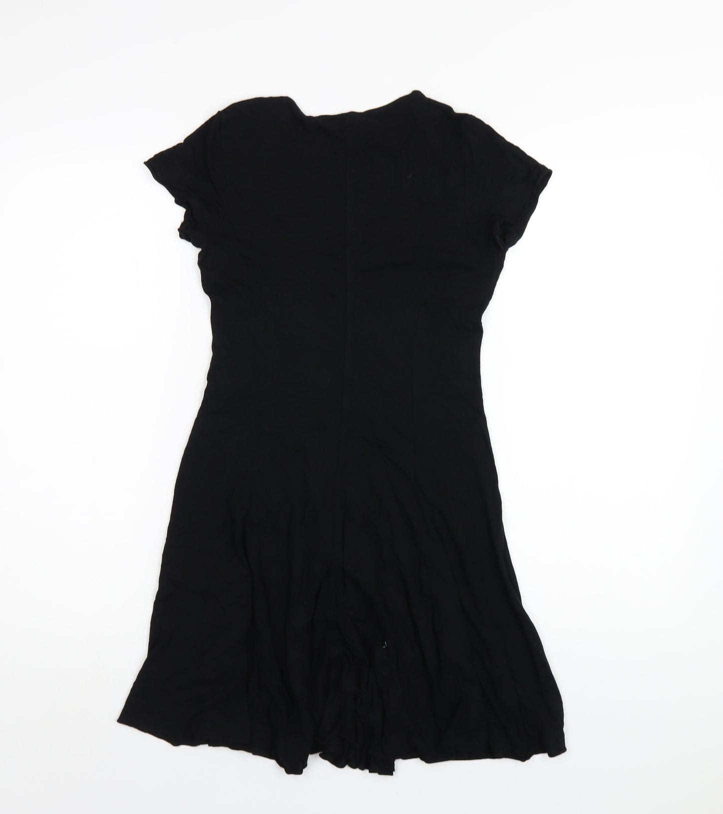 FOREVER 21 Womens Black Viscose A-Line Size S V-Neck Pullover